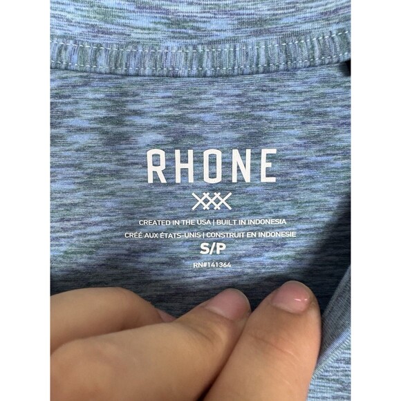 Rhône Long Sleeve Blue Shirt Athletic Workout Size Small Stretch - Picture 4 of 8